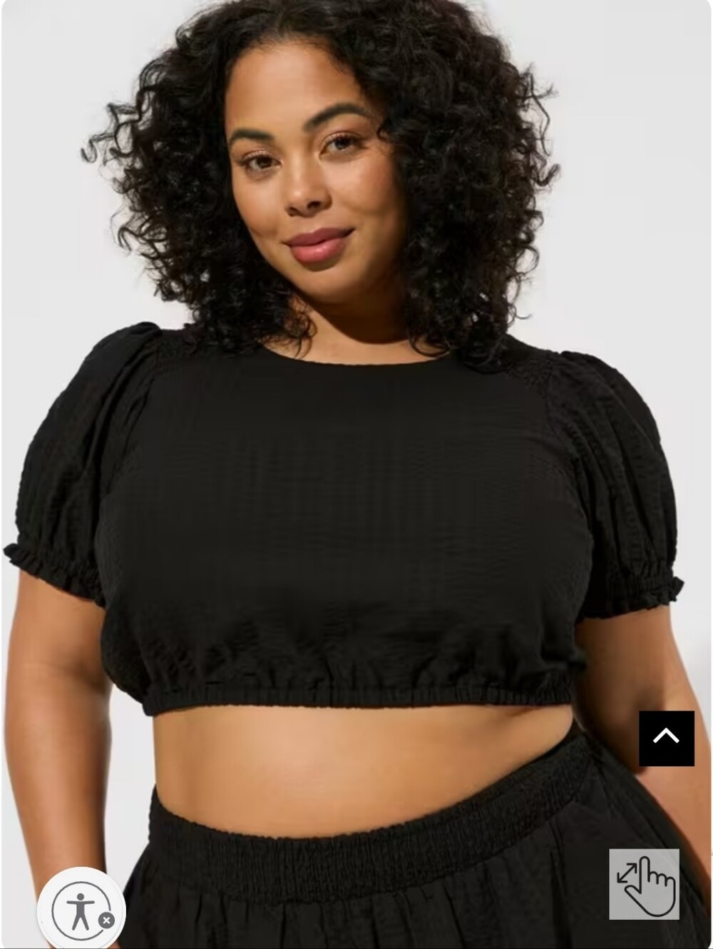EUC torrid Black Puff Sleeve Cropped Top